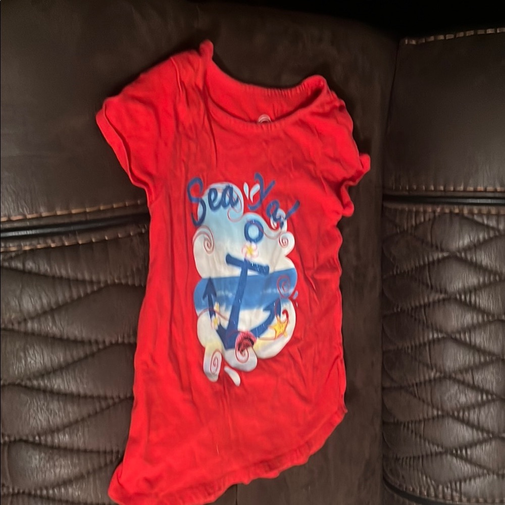 Wonder Nation Red Short Sleeve Tee with Playful Graphics